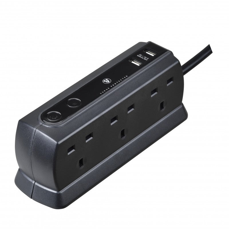 Masterplug SRGDU62MB2 6位13A USB防雷電源拖板 (2米) Masterplug SRGDU62MB2 6位13A USB防雷電源拖板 (2米)